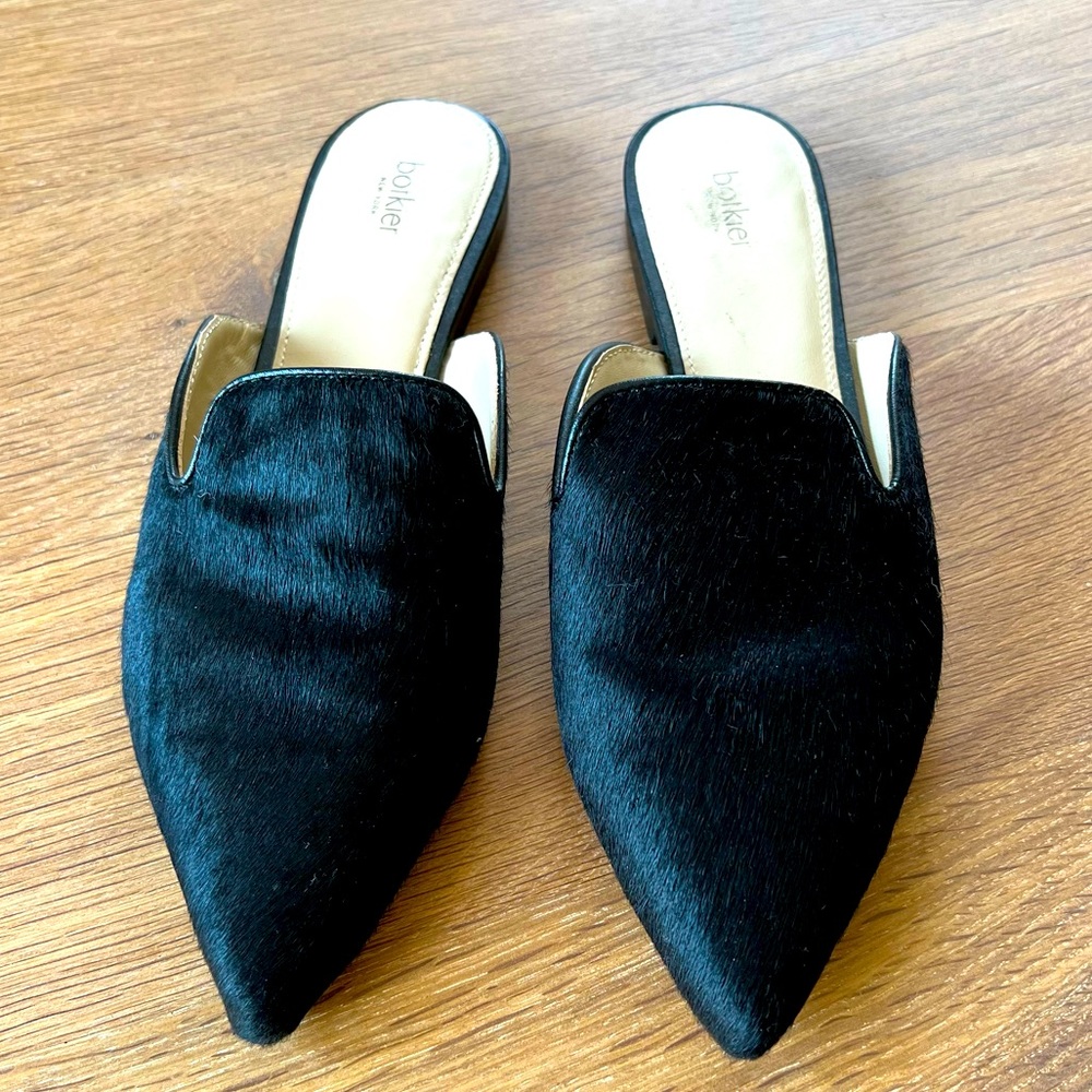Botkier black calf hair mules size 7